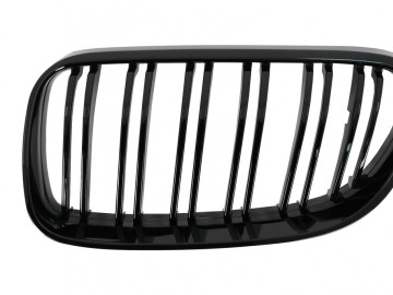 Front Kidney Grilles suitable for BMW 3 Series E92 E93 Coupe Convertible LCI (2010-2015) Double Stripe Piano Black