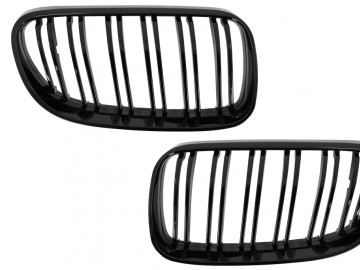 Front Kidney Grilles suitable for BMW 3 Series E92 E93 Coupe Convertible LCI (2010-2015) Double Stripe Piano Black