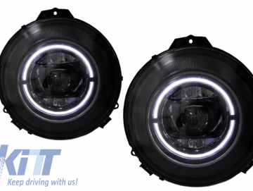 Full LED Headlights suitable for MERCEDES G-Class W463 (2005-2017) Black Facelift 2018 Design