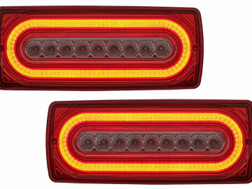 Full LED LightBar Taillights suitable for Mercedes G-Class W463 (1989-2015) Red Clear