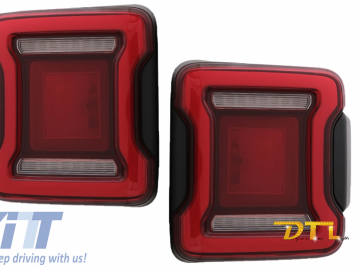 Full LED Taillights suitable for Jeep Wrangler IV JL/JLU (2018-up) RED with Dynamic StartUp and Sequential Turning Lights