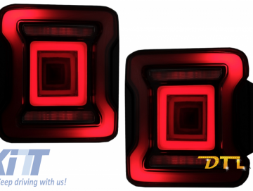 Full LED Taillights suitable for Jeep Wrangler IV JL/JLU (2018-up) RED with Dynamic StartUp and Sequential Turning Lights