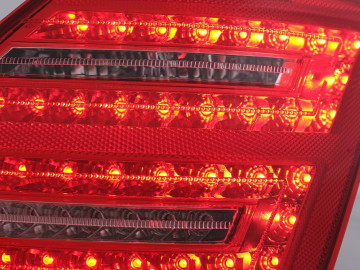 Full LED Taillights suitable for Mercedes S-Class W221 (2005-2009) Red Clear Facelift Design with Dynamic Sequential Turning Signal