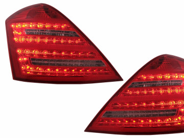 Full LED Taillights suitable for Mercedes S-Class W221 (2005-2009) Red Clear Facelift Design with Dynamic Sequential Turning Signal