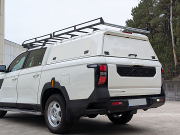 Grade de tejadilho reforçada para hardtop e cabina, com defletor e rolo (compatível com Alpha GSE e Aeroklas ABS)