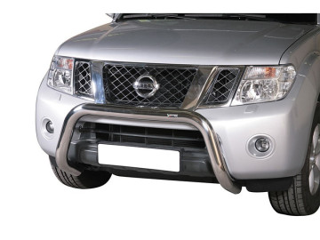Grelha central em aço inox Ø76mm sem travessa. Homologação CE (somente motores 2010- V6) / Navara D40 [2005 - 2015]