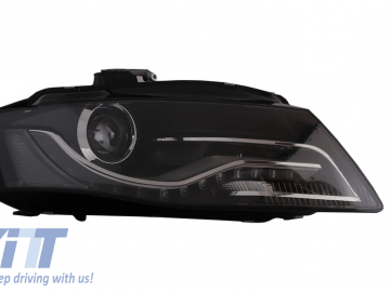 HEADLIGHTS LED suitable for AUDI A4 B8 8K (2008-2011) WITH DAYTIME RUNNING LIGHTS BLACK