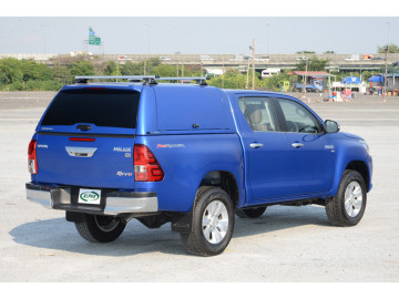 HardTop ALPHA CMX em fibra de vidro, com portas laterais levantadas em fibra de vidro (cabine dupla) - Toyota Hilux Revo [2016 - ]