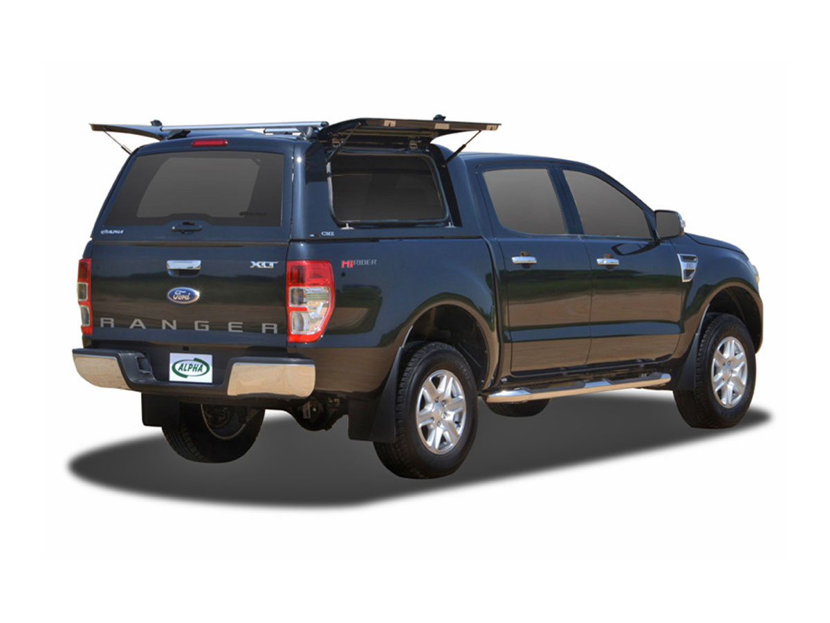 Hardtop ALPHA CME em fibra com portões laterais em fibra para Ford Ranger Cabina Dupla (2006–2012)