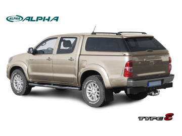 Hardtop em fibra, com janelas, com primário (cabine dupla) ALPHA TYPE-E - Hilux Vigo (2005-2015)