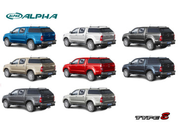 Hardtop em fibra, com janelas, com primário (cabine dupla) ALPHA TYPE-E - Hilux Vigo (2005-2015)