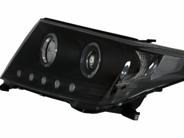 Head Lamps LED DRL Suitable for Toyota Land Cruiser FJ200 (2008-2012) Upgrade to Facelift 2012 Model Black