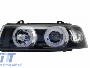 Headlights 2 LED Halo Rims Angel Eyes suitable for BMW 3 Series E36 1992-1998 Sedan/Touring