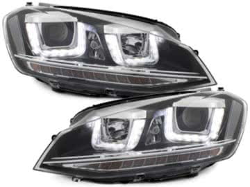 Headlights 3D LED DRL LED Turning Lights suitable for VW Golf 7 VII (2012-up) R-look Black