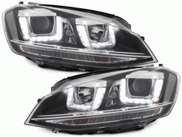 Headlights 3D LED DRL LED Turning Lights suitable for VW Golf 7 VII (2012-up) R-look Black