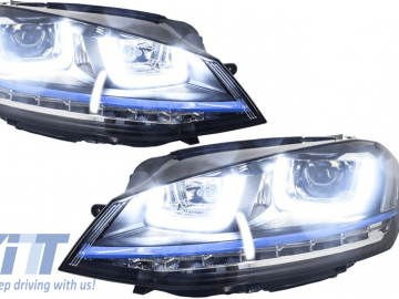 Headlights 3D LED DRL suitable for VW Golf 7 VII (2012-2017) Blue GTE Look LED Turn Light
