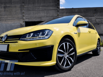 Headlights 3D LED DRL suitable for VW Golf 7 VII (2012-2017) Yellow R400 Look LED Turn Light FLOWING Dynamic Sequential Turning Lights