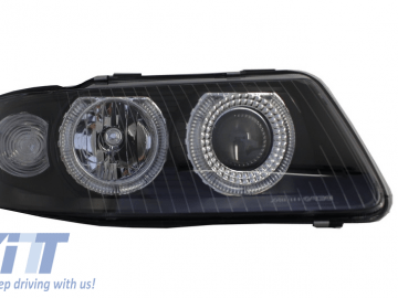 Headlights Angel Eye suitable for AUDI A3 8L (2000-2003) Black