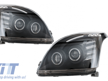 Headlights Angel Eye suitable for TOYOTA Land Cruiser FJ120 (2003-2008) Black