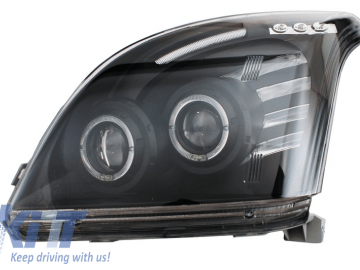 Headlights Angel Eye suitable for TOYOTA Land Cruiser FJ120 (2003-2008) Black