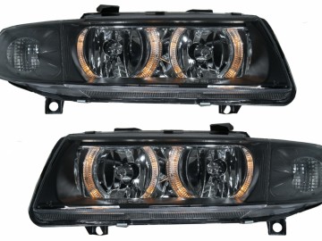 Headlights Angel Eyes Dual Halo Rims suitable for Seat Leon Toledo (04.1999-08.2004) Black