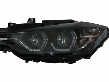 Headlights Angel Eyes LED DRL Suitable for BMW 3 Series F30 F31 Sedan Touring (10.2011-05.2015) Black