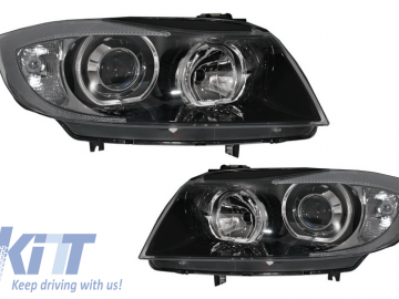 Headlights Angel Eyes suitable for BMW 3 Series E90/E91 (2005-2008) Black