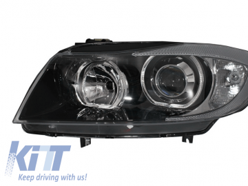 Headlights Angel Eyes suitable for BMW 3 Series E90/E91 (2005-2008) Black