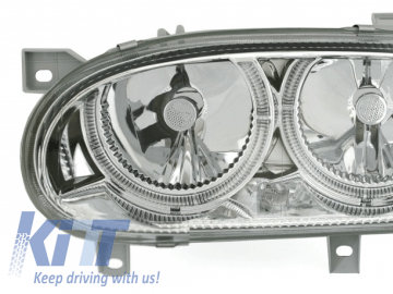 Headlights Angel Eyes suitable for VW Golf 3 III (1992-1998) Chrome