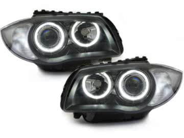 Headlights Angel Eyes suitable for BMW 1er E87 2004-2007 2 Halo Rims Black