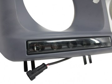 Headlights Covers with LED DRL Daytime Running Lights suitable for Mercedes G-Class W463 (1989-2012) G65 Design Black