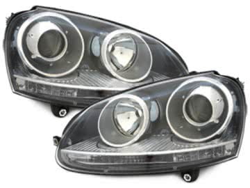 Headlights DEPO suitable for VW Golf V 5 (2003-2009) Jetta (2003-2009) GTI Look Black