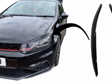 Headlights Eyebrows suitable for VW Polo 6R 6C (2009-2017) Piano Black