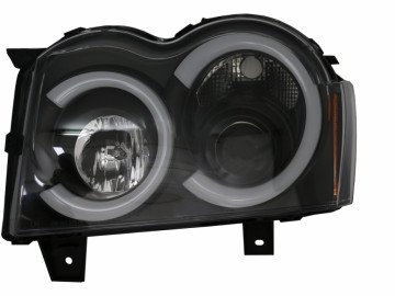 Headlights LED BAR suitable for Jeep Grand Cherokee WK (2005-2008) Halo Angel Eyes Black