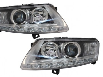 Headlights LED DRL suitable for AUDI A6 4F 04-09 DAYTIME RUNNING LIGHT HID Chrome