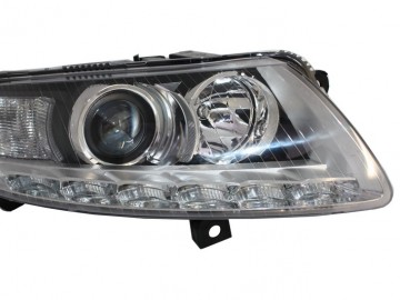 Headlights LED DRL suitable for AUDI A6 4F 04-09 DAYTIME RUNNING LIGHT HID Chrome