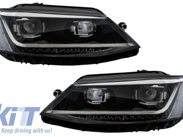 Headlights LED DRL suitable for VW Jetta Mk6 VI (2011-2017) Dynamic Turn Light Xenon Matrix Design