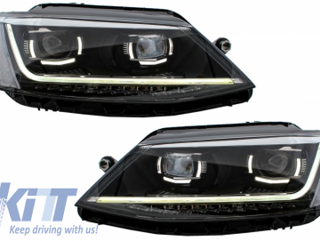 Headlights LED DRL suitable for VW Jetta Mk6 VI (2011-2017) Dynamic Turn Light Xenon Matrix Design