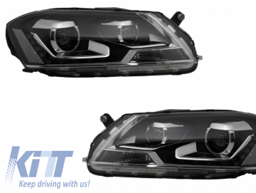 Headlights LED DRL suitable for VW Passat 3C B7 (11/2010-10/2014) Black