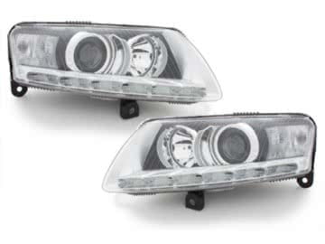 Headlights LED DRL suitable for AUDI A6 4F 04-09 DAYTIME RUNNING LIGHT HID Chrome