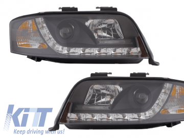 Headlights LED suitable for AUDI A6 4B (2001-2004) DRL-Optic Daytime Running Light Black