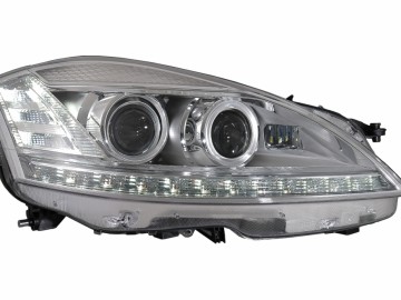 Headlights LED suitable for Mercedes W221 S-Class (2005-2009) Facelift Look with Sequential Dynamic Turning Lights
