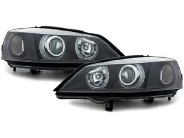 Headlights Vauxhall for Opel Astra G Angel Eyes 98-04 Halo Rims Lamps Black