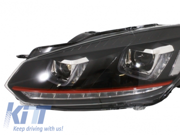 Headlights and Taillights Full LED suitable for VW Golf 6 VI (2008-2013) R20 U Design Dynamic Sequential Turning Light LHD