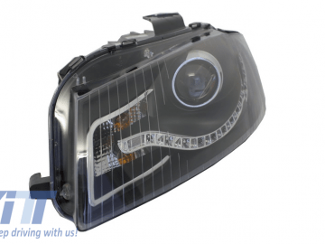 Headlights suitable for AUDI A3 8P (2003-2008 ) Drl Optic Black