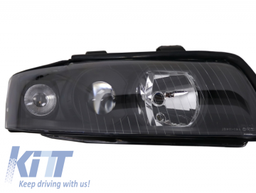 Headlights suitable for AUDI A4 B6 (2000-2004) RHD / LHD Black