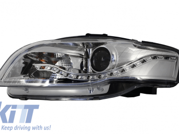 Headlights suitable for AUDI A4 B6 8E (2001-2004) LED DRL Look Black (RHD)