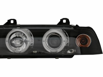 Headlights suitable for BMW E36 (1990-1999) Angel Eyes Black