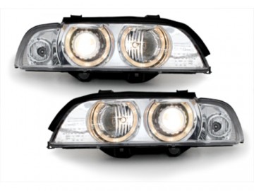 Headlights suitable for BMW E39 95-00 Angel eyes Halo Rims