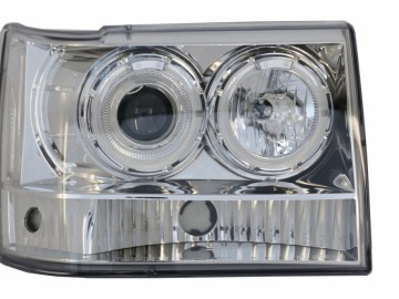 Headlights suitable for Jeep Grand Cherokee I ZJ (1993-1998) Angel Eyes Chrome